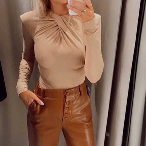 New Products Womens Slim Rompers Long Sleeve Tight Sexy Jumpstuis Pure Color Enchanting One-piece Shorts Playsuits