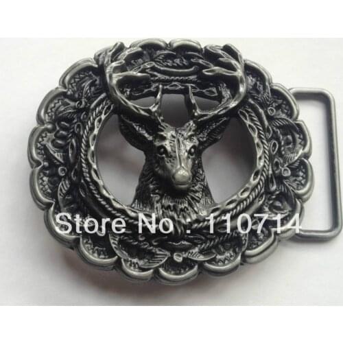 Pewter deer belt buckle SW-B1001 Wholesale brand new belt buckle with continous stock