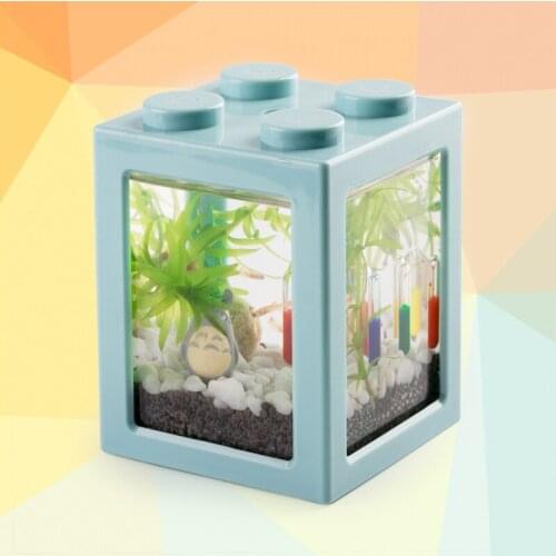 Portable Mini Fish Tank Ecological Decor Aquarium Box Micro Moss Landscape Diy Terrarium Accessories Figurines For Home Decor
