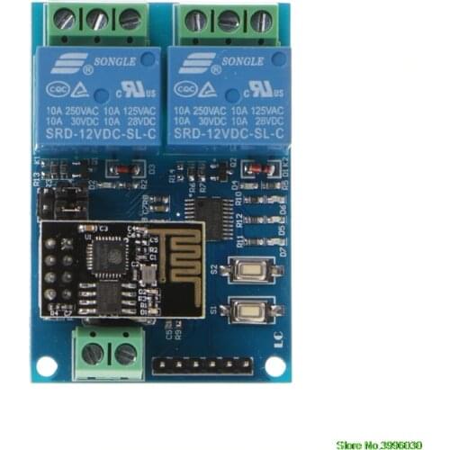 WIFI Relay Module ESP8266 IOT APP Controller 2-Channel For Smart Home 12V