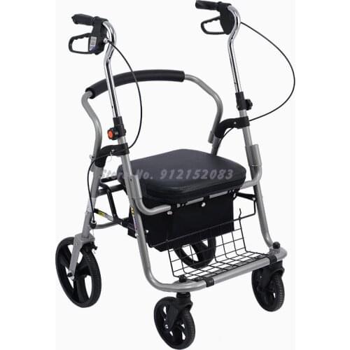 Trolley Shopping Scooter For The Elderly Can Be Folded To Sit On Four Wheels To Buy Food To Help Walk The Trolley Small Cart