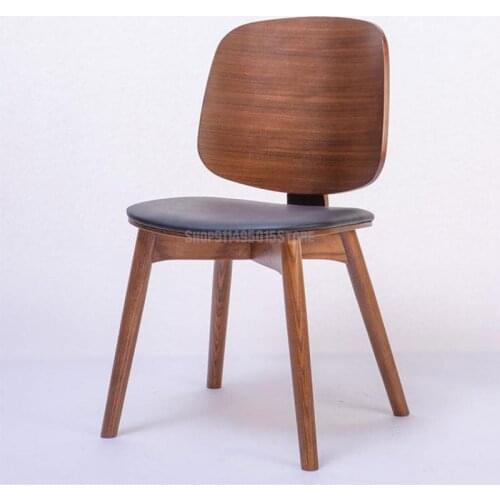 Nordic Style Designer Dining Chair Homestay Art Adult Chair Solid Wood Hotel Cafe Negotiation Chair