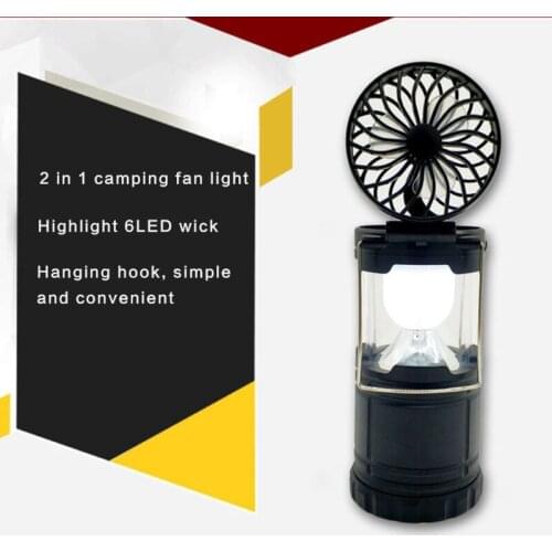 2 in 1 LED Tent Light Camping Fan Hanging Lamp Lantern for Outdoor Emergencies Hiking Fishing
