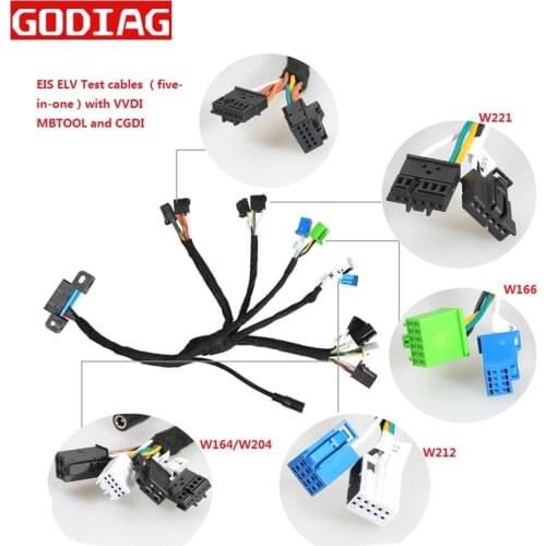 EIS ELV Test Cables for Mercedes Works Together with VVDI MB BGA TOOL and CGDI Prog MB (5-in-1) for W204 W212 W221 W164 W166