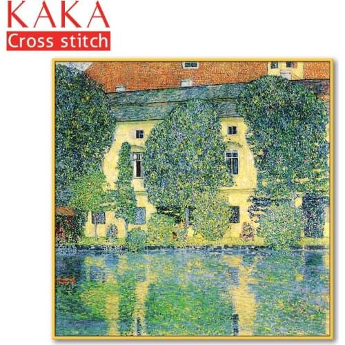 Cross stitch kits,Embroidery needlework sets with printed pattern,11CT-canvas for Home Decor Painting,Landscape Full NCKS131