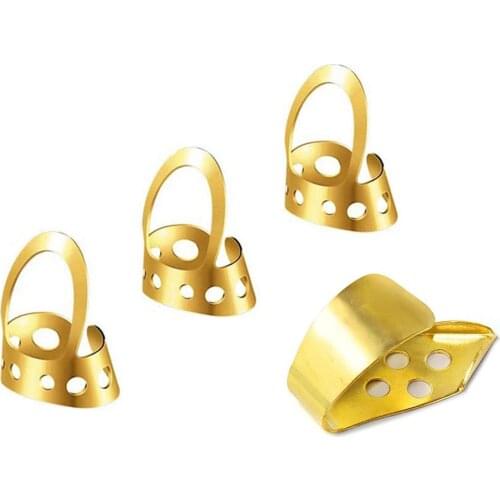 1 Set Metal Thumb Forefinger Finger Picks Plectrums For Guitar Banjo Ukulele Guitar Golden Accessories Parts Adjustable