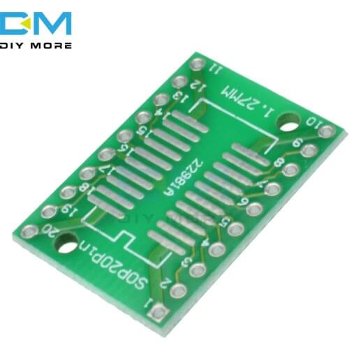 10PCS SOP20 SSOP20 TSSOP20 To DIP20 0.65/1.27mm IC Adapter PCB Board