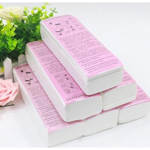 100pc Hair Removal Wax Strips for Face Body Depilatory Wax for Epilator Nonwoven Paper Roll-On Cartridge Strips for Depilation