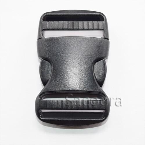 100pcs/pack 1-1/4"(32mm)Plastic Flat Side Release Buckles Adjustable Straps for Paracord Bracelets Webbing 32mm