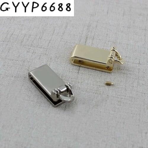 2pcs 30*13mm high quality metal Fashion fitting hardware handbag/bags tassel cap clasp square buckle screw connector bag hange