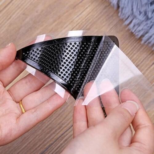 4Pcs Rug Carpet Mat Grippers Non-Slip Corners Pad for Bathroom Kitchen Living Room Self Adhesive Floor Mat Grip Sticker
