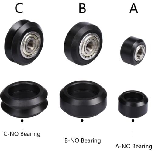 5pcs CNC Openbuilds Wheels Plastic POM Small&Big Passive Round wheel perlin wheel & V-type for V-Slot C-Beam 3d printer parts