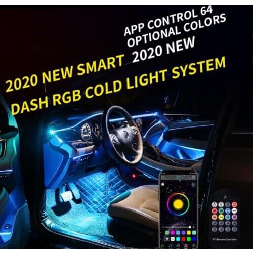 6 in 1RGB LED Strips Ambient Light APP/Sound Control Neon EL Strip Car Interior Atmosphere Lamp Flexible Auto Decorative Lamp