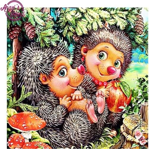 DIY 5D Diamond Mosaic Hedgehog Handmade Diamond Painting Cross Stitch Kits Diamond Embroidery Pattern Rhinestone