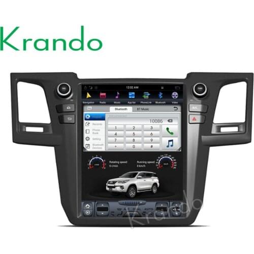 Krando Android 9.0 4G 32G 12.1" Tesla Vertical screen car multimedia Audio player GPS for Toyota fortuner Revo 2012-2015