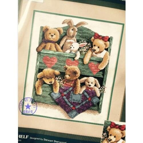 Free Delivery Top Quality Counted Cross Stitch Kit Animal Shelf Toy Bear And Bunny Rabbit Toys dim 13684