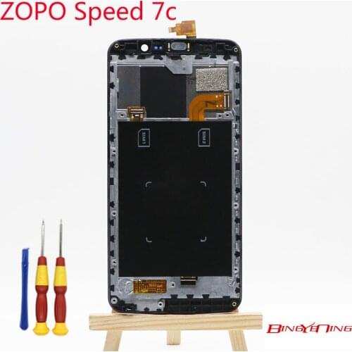 BingYeNing New Original For ZOPO Speed 7c Touch Screen+LCD Display+Frame Assembly Replacement .no with receiver