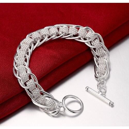 Wholesale Price 925 Sterling Silver Chain Link Bracelet For Women Men Trendy Jewelry Cuff Bracelet Top Quality