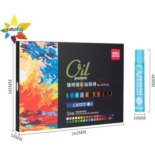 Deli Heavy color oil stick adult art professional grade 12 / 24 / 36 color soft oily safety non toxic washable art supplies