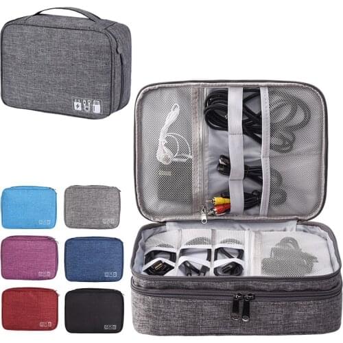Travel Digital Storage Bag Portable Electronic Accessories Cable Organizer Bag Power Charger Pouch Zipper Box Case USB Cable Bag