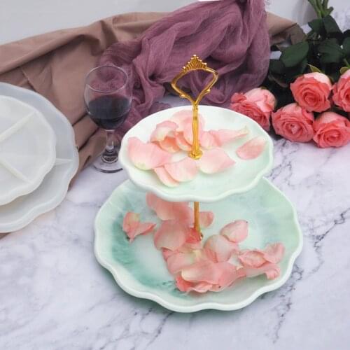 DIY Two Layer Afternoon Tea Big Tray Silicone Mold Sweet Home Fluid Artist Making Coaster Epoxy Resin Art Supplies Molds