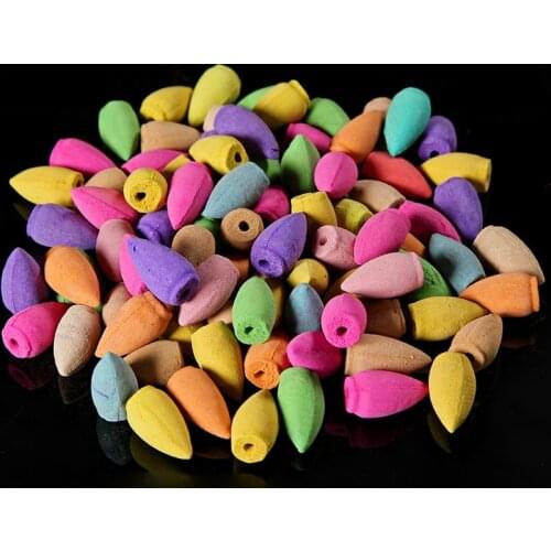 F 100Pcs Mixed Incense Cones Use for Backflow Incense Burner Wholesale Bulk Indian Lavender Jasmine Backfliw Incense Waterfall