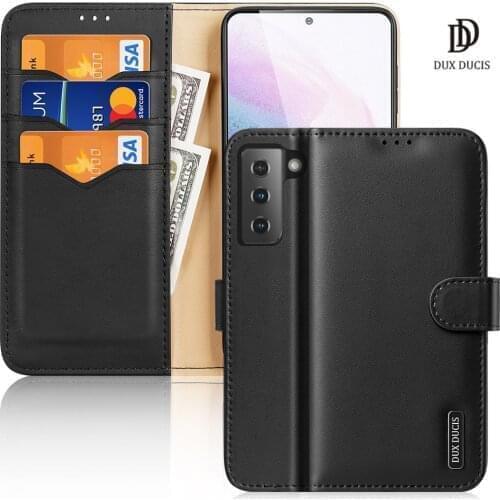 For Samsung Galaxy S21 FE S21 Plus S21 Ultra DUX DUCIS Hivo Series Flip Cover Luxury Leather Wallet Case Steady Stand Cards Slot