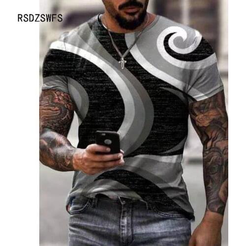 Fashion T Short Men Streetwear O-Neck Short Sleeve Tees Colorful Geometry Male Clothes Casual Oversized Man T-Shirt Summer New