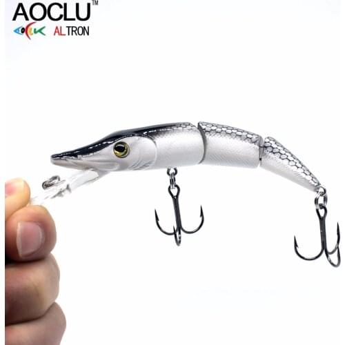 2018 AOCLU Artificial wobbler 105mm 17.4g Sinking Pike Hard Bait Minnow Depth 0.5-1.8m fishing lure VMC hooks 6 colors tackle
