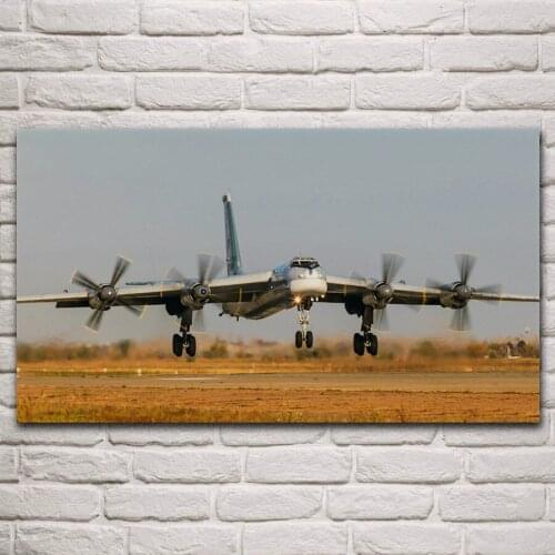 Cool bomber Tu 95 MS aircraft taking off living room home wall art decor canvas fabric poster KP385