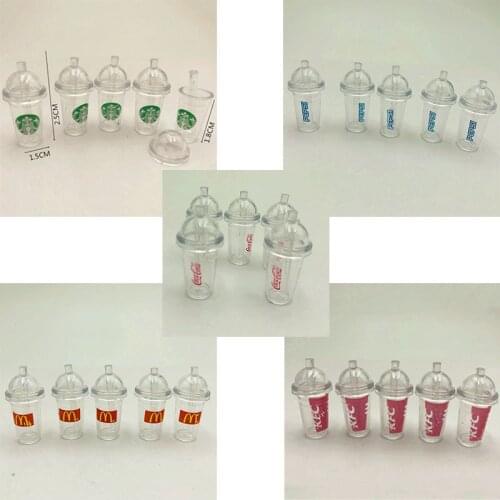 Doll House Kitchen Food Toy Accessories For 1/6 BJD Blyth Barbies Mini 1:12 Scale Dollhouse Miniature Coke Water Bottle Beverage