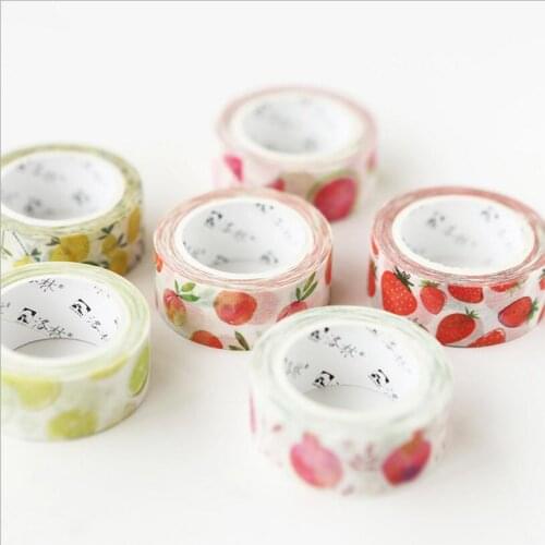 1pcs Summer small fresh hand-painted watercolor fruit series tape suit DIY decorative material childeren stationery Articles