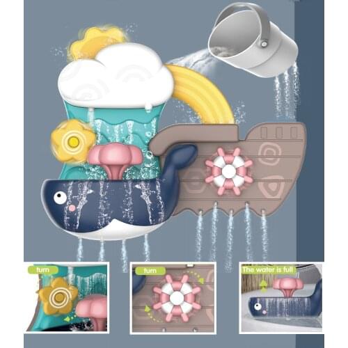 Cartoons Baby Bath Toys Water Spray Toy Game Whale Cloud Model Toddlers Swimming Bathroom Bathing Summer Water Toys For Children