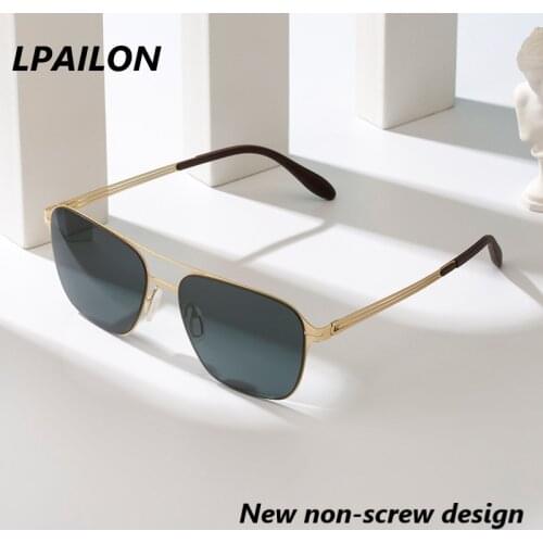 2021 New nylon polarized sunglasses for men, fashion European and American screwless large frame sunglasses for male 035