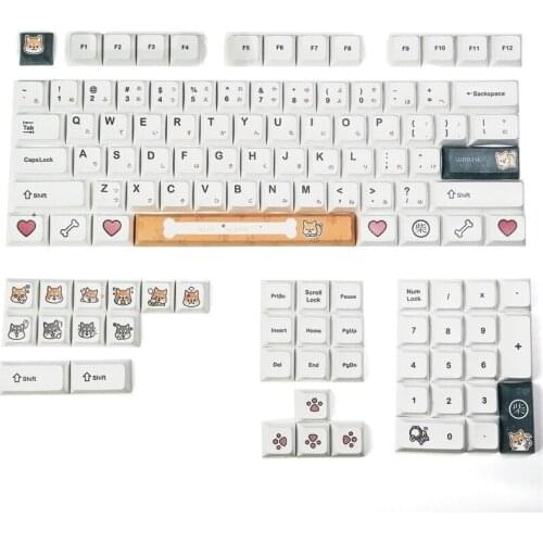 116 Keys Shiba Inu Keycap Set XDA Profile PBT DYE-Sub Japanese Keycaps for Mechanical Keyboards