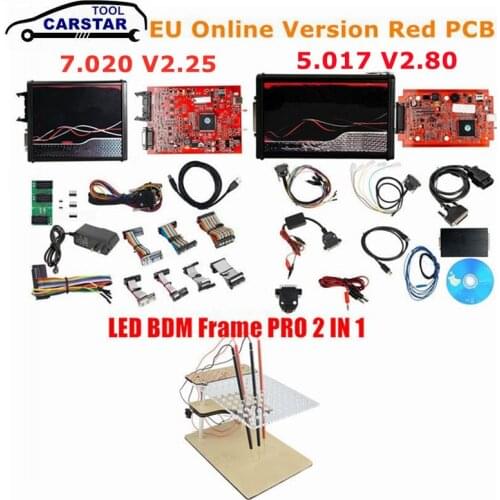 Newest Online Red V2 2.53 V5.017 V2 4LED V7.020 V2.25 No Token OBD2 Manager 4LED 7.020 ECU Upgrade Programmer