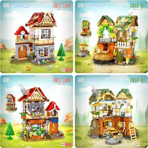 New LOZ Mini Street Snow White Diamond Princess Fairy Tale House Building Blocks Bricks 1225 1226 Toys for Children Xmas Gifts