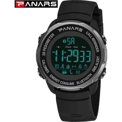 PANARS New Arrival Fashion Smart Sports Watch Men 3D Pedometer Wrist Watch Mens Diving Water Resistant Watches Alarm Clock 8115