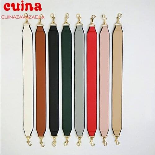 Pu Solid Color Bag Strap With Silver Hardware New Leather Shoulder Bag Strap Diy Purse Handle Women Handbags Belts Strap