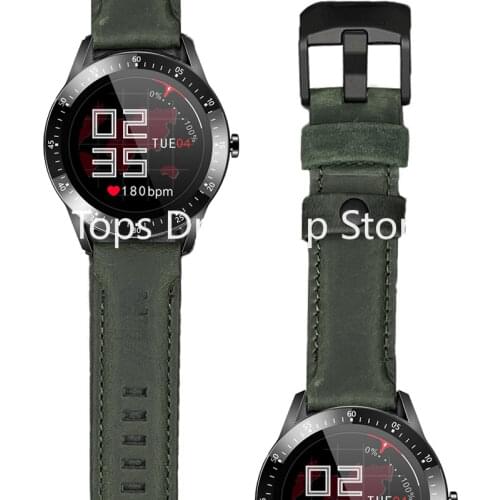 22mm Genuine Leather watch band for samsung galaxy watch 46mm watch 3 45mm sport strap for Gear S3 wristband HUAWEI GT2 Pro