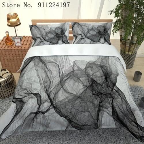 Luxury Bedding Set Twin Full Queen King Gray Linear Duvet Cover Set Kids Adults Quilt Cover Set Bedclothes Microfiber Bed Linen