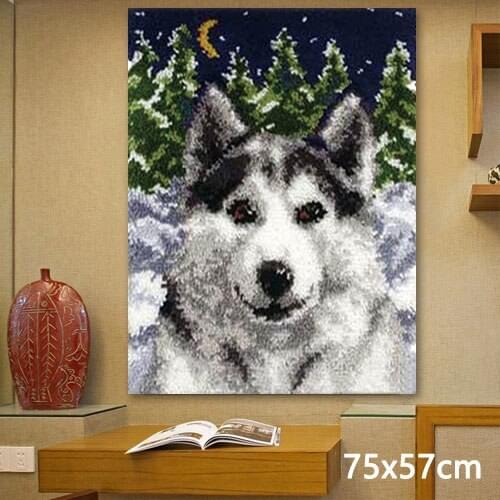 Do-It-Yourself DIY Latch Hook Hanging on The Wall Carpet Needle for Carpet Embroidery Button Package Crochet Carpet Kits Rug