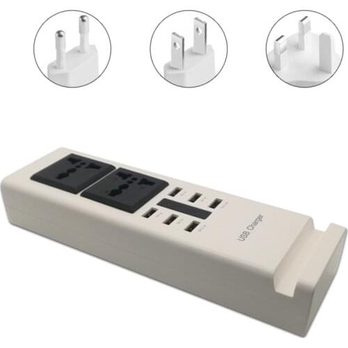 Power Strip EU UK US Plug 2AC Universal Outlet 6 Port 5V 2.1A USB fast Charger For Phone Home Electronic Socket
