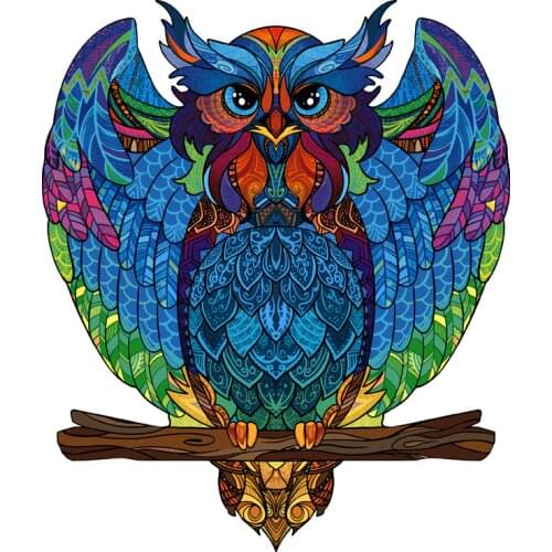 Funny Owl Wooden Puzzle For Children Adults Educational Toys Gifts Interactive Wooden Jigsaw Puzzle Games DIY Puzzle Crafts Gift