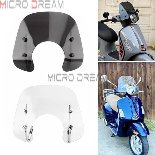 Motorbike Windscreen For Piaggio Vespa GTS 250 300 Reduce Wind Speed Airflow Front Windshield Spoiler Air Deflector w/ Brackets