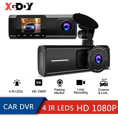 XGODY 1.5 Inch Car DVR dash camera 1080P HD DVR Camera Dual DashCam Front+Inside Car Recorder Camera Digital Video Recorder
