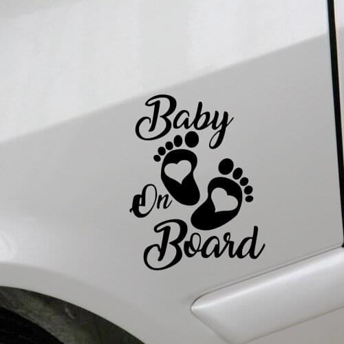 1 PC New 17.7x12.7cm Cute Baby on Board Foot Sticker Vinyl Decal Car Laptop Window Bumper Waterproof Decoration