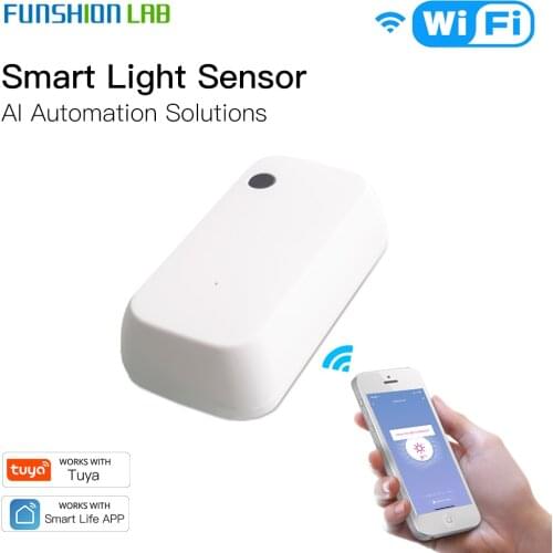 WiFi Smart Light Sensor Tuya Smart Life App Control Lighting Illumination Sensor Detector to AI Automation 1000LUX 12V Max