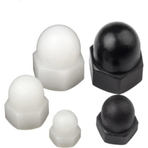 10-50PCS m3 m4 m5 m6 m8 m10 black nylon hex cap nut acorn nuts