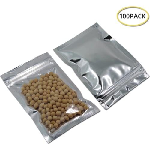 100 pcs/lot Food Storage Aluminum Foil / Clear Flat Bottom Resealable Valve Zipper Plastic Retail Package Pack Ziplock Mylar Bag